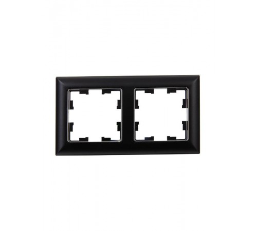 BRITE Рамка 2-ая РУ-2-Бр хром/черный  BR-M22-12-2-K23  IEK