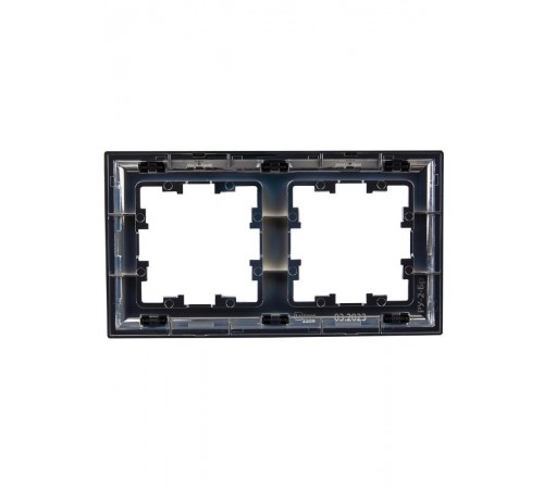 BRITE Рамка 2-ая РУ-2-Бр хром/черный  BR-M22-12-2-K23  IEK