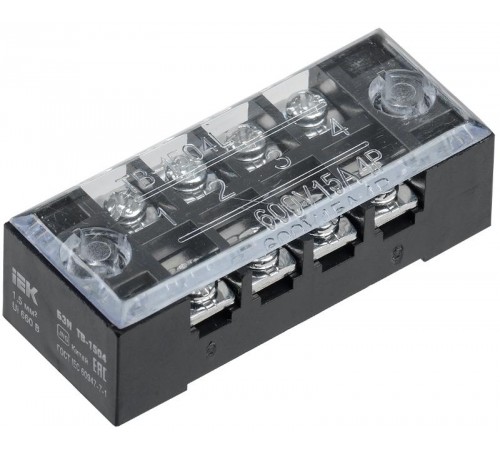 Блок зажимов БЗН ТВ-1504 1,5 мм2 15A 4 пары  YZN41-04-001-K02  IEK