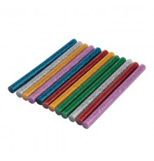 Клеевые стержни d=7,4 мм, L=100 мм, цветные с блестками (упак. 12 шт.) (блистер)  09-1025  REXANT