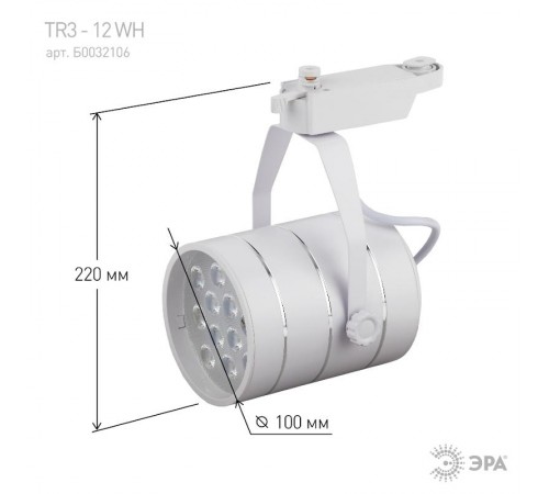 Светильник светодиодный трековый TR3 - 12 WH 12Вт белый SMD  Б0032106  ЭРА