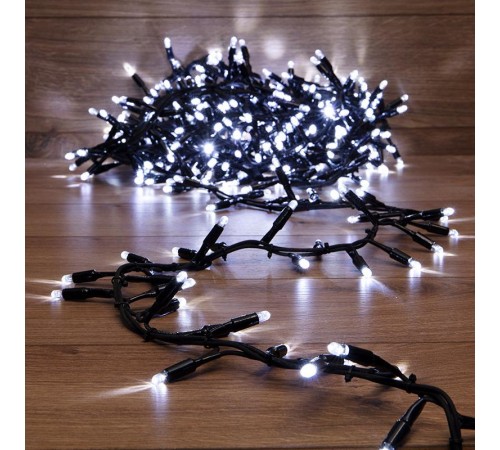 Гирлянда Кластер 10 м, 400 LED, черный каучук, IP67, соединяемая, цвет свечения белый  315-265  NEON-NIGHT