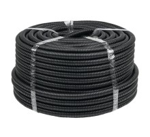 Труба гибкая гофрированная ПНД 20мм с протяжкой Plast (100м) черный  tpnd-20  EKF