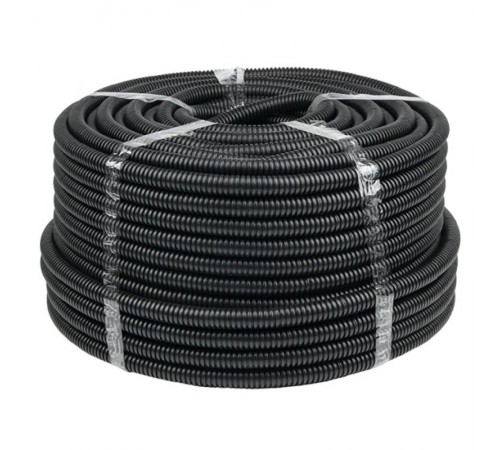 Труба гибкая гофрированная ПНД 20мм с протяжкой Plast (100м) черный  tpnd-20  EKF