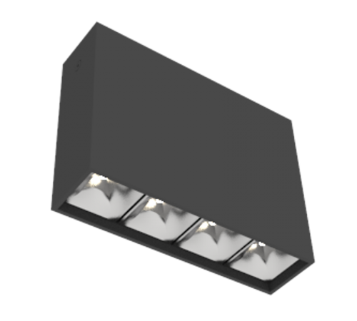 Светодиодный светильник DL-Box Reflect Multi 1x4 накладной 14 Вт 4000 К 150х40х115 мм RAL9005 черный муар DALI  V1-R0-90252-20D55-2001440  VARTON