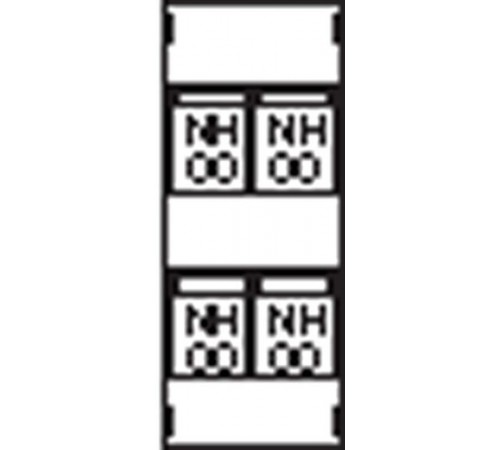 Пластрон для 4 NH00 1ряд/4 рейки  AG73  ABB