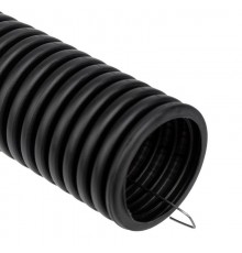 Труба гофрированная из ПНД, с зондом, черная, D50 мм (бухта 15 м/уп.)  28-0050-3  REXANT