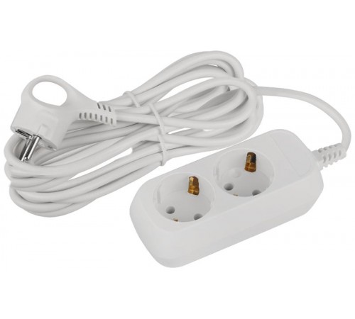 Удлинитель электрический ЭРА UDL-10-250-E Greenline 2 розетки с заземлением 5м ПВС 3x0.75мм2   Б0065074  ЭРА