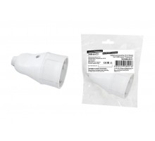 Кабельная розетка 2П+З белая 16А 250B серии "Народная"  SQ1806-0411  TDM