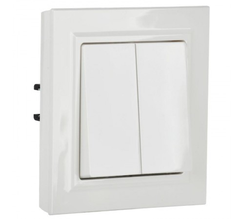 BRITE Выключатель 2-клавишный 10А в сборе ВСР10-2-0-БрБ белый  BR-V20-0-10-K01-F  IEK