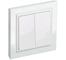 BRITE Выключатель 2-клавишный 10А в сборе ВСР10-2-0-БрБ белый  BR-V20-0-10-K01-F  IEK