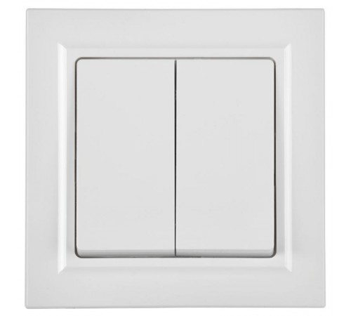 BRITE Выключатель 2-клавишный 10А в сборе ВСР10-2-0-БрБ белый  BR-V20-0-10-K01-F  IEK