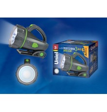 Фонарь прожекторный S-SL011-BA Black  "Professional spotlight3 max ", пласт, 3 Watt LED, короб, 3.6V 1200mA Ni-MH battery в/к, черн  03489  Uniel