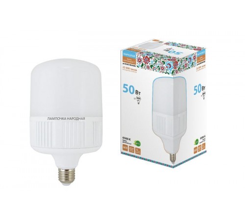 Лампа светодиодная T-50 Вт-230 В-6500 К-E27 (140x238 мм) НАРОДНАЯ  SQ0340-1582  TDM