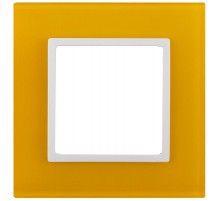 14-5101-21 Рамка на 1 пост, стекло, Эра Elegance, жёлтый+бел  Б0034476  ЭРА
