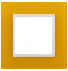 14-5101-21 Рамка на 1 пост, стекло, Эра Elegance, жёлтый+бел  Б0034476  ЭРА