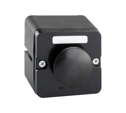 ПКЕ 212-1 У3, 10А, 660В, 1 элемент, чёрный гриб с фиксацией, накладной, IP40, пост управления  (ЭТ)  ET011069  Электротехник