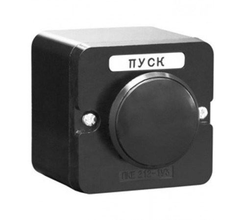 ПКЕ 212-1 У3, 10А, 660В, 1 элемент, чёрный гриб с фиксацией, накладной, IP40, пост управления  (ЭТ)  ET011069  Электротехник