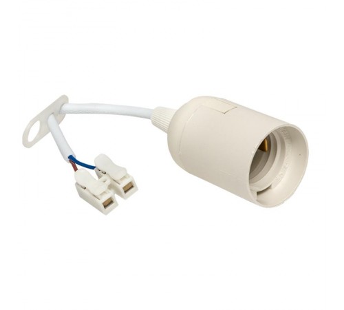 Патрон пластиковый Е27 подвесной с клеммной колодкой белый, индивидуальный пакет  LHP-E27-w-p   LHP-E27-w-p  EKF