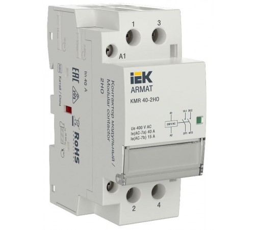 ARMAT Контактор модульный KMR 40А 230В AC 2НО  AR-KMR10-040-20-230  IEK