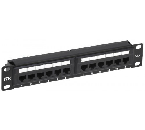 1U патч-панель кат.6 UTP 12 портов 10" Dual IDC  PP12-1UC06U-D05-10  ITK