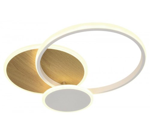 Светильник потолочный светодиодный  Модерн City CLL-1-60-RC WH+Wood с ДУ 60W 3000-6500К белый/золото  Б0069757  ЭРА