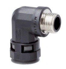 Муфта 90 грд. труба-коробка с металлической резьбой DN 36 мм, М40х1,5, полиамид, цвет черный  PAZ36M40N  DKC