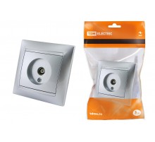 Розетка телевизионная простая (0-2400МГц, "мама") серебр. металлик "Лама"   SQ1815-0217  TDM