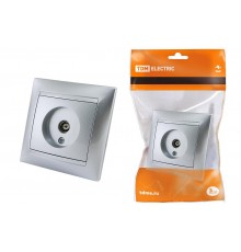 Розетка телевизионная простая (0-2400МГц, "мама") серебр. металлик "Лама"   SQ1815-0217  TDM