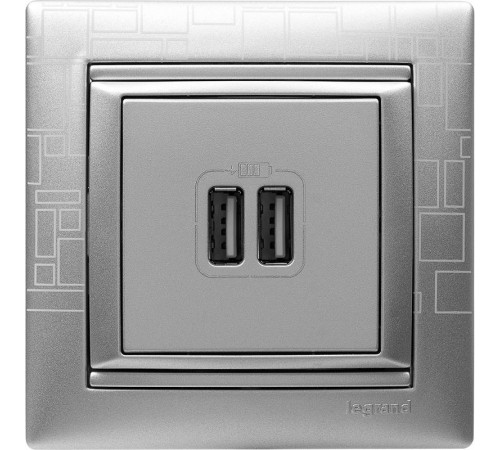 Valena Алюминий Розетка 2-ая USB  770270  Legrand