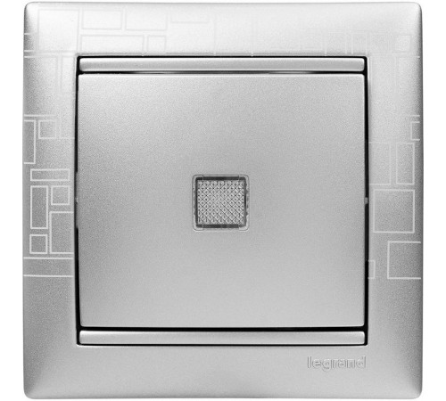 Valena Алюминий Выключатель 1-клавишный с подсветкой  770110  Legrand