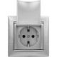 Valena Алюминий Розетка 1-ая с/з с крышкой  770122  Legrand