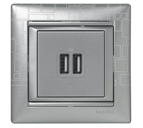 Valena Алюминий Розетка 2-ая USB  770270  Legrand