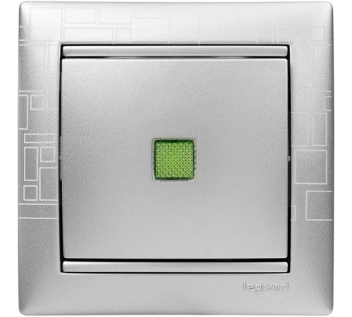 Valena Алюминий Выключатель 1-клавишный с подсветкой  770110  Legrand