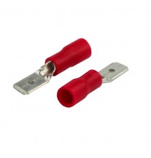 Клемма плоская изолированная штекер 4.8 мм 0.5-1.5 мм (РПи-п 1.5-(4.8)/РПИп 1,25-5) красная  08-0312  REXANT