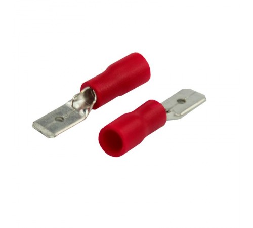 Клемма плоская изолированная штекер 4.8 мм 0.5-1.5 мм (РПи-п 1.5-(4.8)/РПИп 1,25-5) красная  08-0312  REXANT