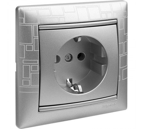 Valena Алюминий Розетка 1-ая с/з  770120  Legrand