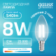 Лампа светодиодная   Filament Elementary Свеча 8W 540lm 4100К Е14 LED 1/10/100  32128  Gauss