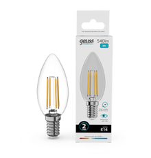 Лампа светодиодная   Filament Elementary Свеча 8W 540lm 4100К Е14 LED 1/10/100  32128  Gauss