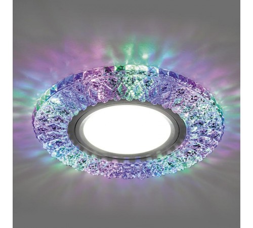 Светильник точечный встраиваемый под лампу, с LED подсветкой CD940 15LED*2835SMD RGB, MR16 50W G5.3, прозрачный  32541  FERON