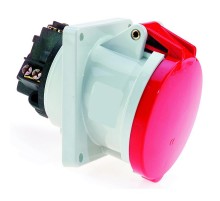 Розетка встраиваемая наклонная 63A 4р(3P+PE) 6h 400V IP44 114х114 12074 I 12074-Bals I Bals