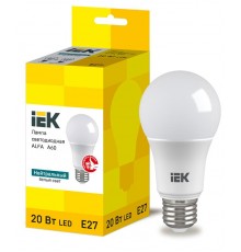 Лампа LED ALFA A60 груша 20Вт 230В 4000К E27  LLA-A60-20-230-40-E27  IEK
