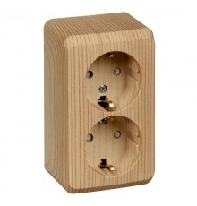 Этюд Сосна О/У Розетка 2-ая с заземлением со шторками  PA16-008D  SE