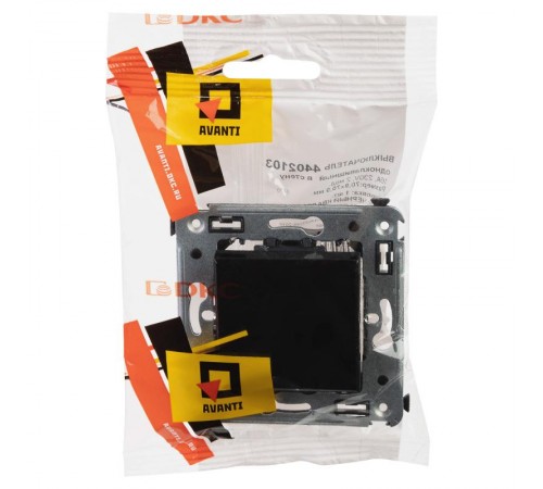 Выключатель одноклавишный в стену, "Avanti", "Черный квадрат"  4402103  DKC