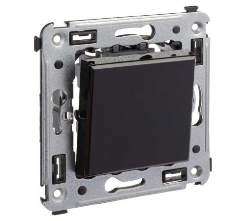 Выключатель одноклавишный в стену, "Avanti", "Черный квадрат"  4402103  DKC