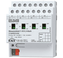 Управляющее устройство 1-10 В, 4 группы, монтаж на DIN-рейку, 4 модуля; KNX  2194REGHM  Jung