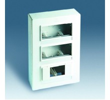 Simon 27 Коробка на 4 механизма 27 серии и 1 автоматич. выключателя, накладной монтаж, 250х150х60мм, слоновая  27864-32  Simon