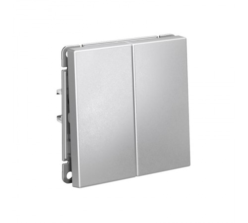 ArtGallery Алюминий Переключатель 2-клавишный , 10АХ, механизм, быстрозажим. клем.  GAL000365S  SE