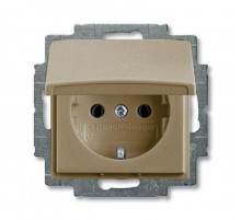 ABB Basic 55 Шампань Розетка с/з 16А 250В, IP44, в сборе  2018-0-1501   2CKA002018A1501  ABB