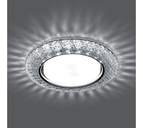 Светильник встраиваемый с белой LED подсветкой CD4042 потолочный GX53 без лампы, прозрачный, хром  41304  Feron